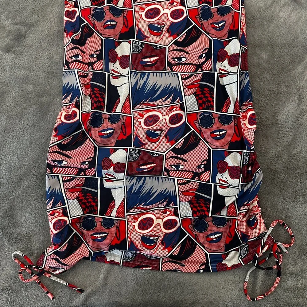 CVG Constantly Varied Gear Tank Dress Multi-Way Medium/Large Pop Art - Picture 2 of 7